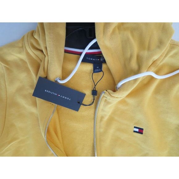 Tommy Hilfiger J1KE0434 Women's Sz M Yellow/Gray Full Zip Colorblock Hoodie $70 - Picture 7 of 8